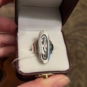 Vintage David K Lister Navajo Ring Sterling Silver Turquoise Size 6.25